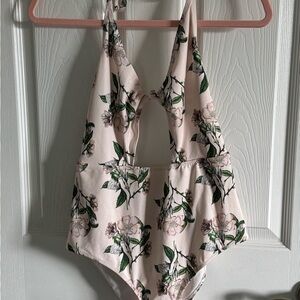 H&M Cream Floral Swimsuit